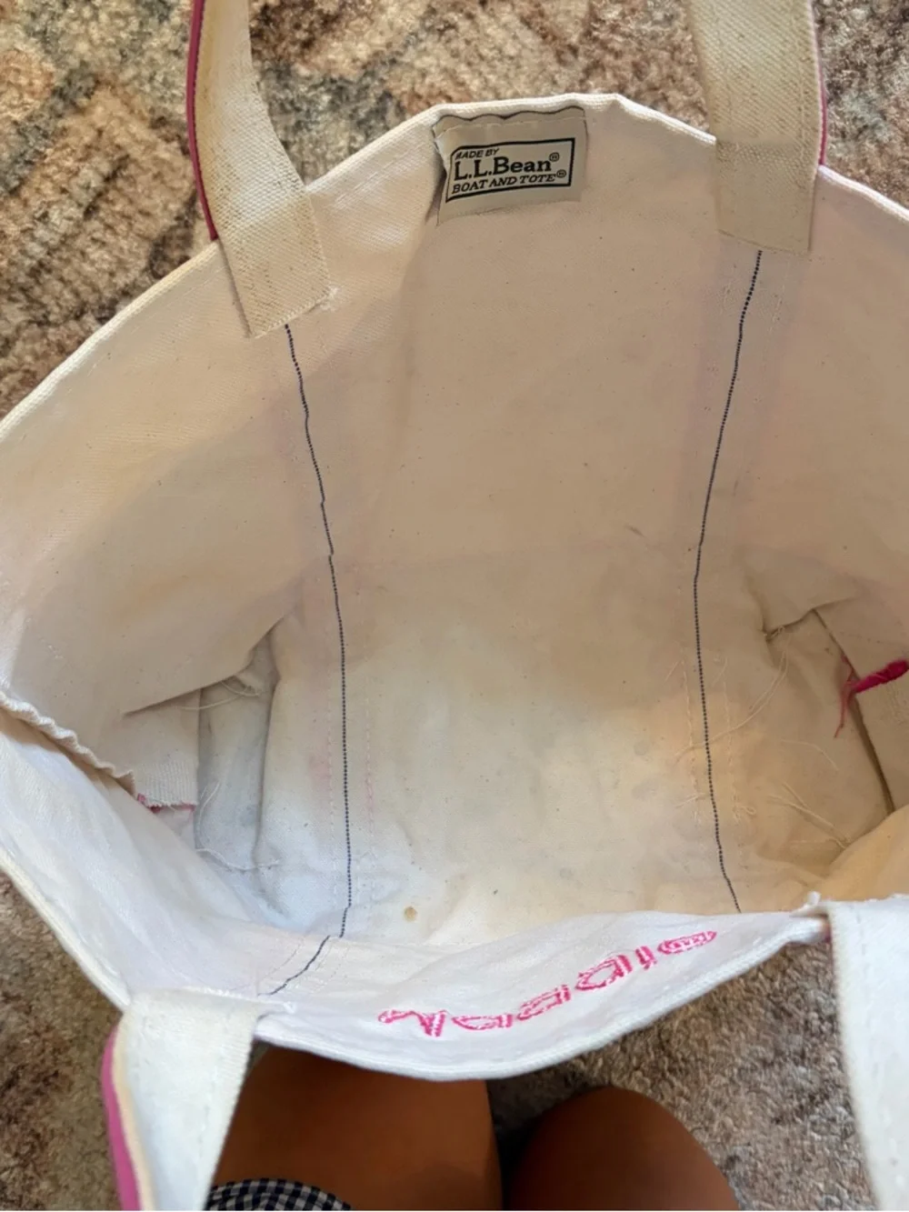 LL Bean Boat & Tote small pink open top pocket